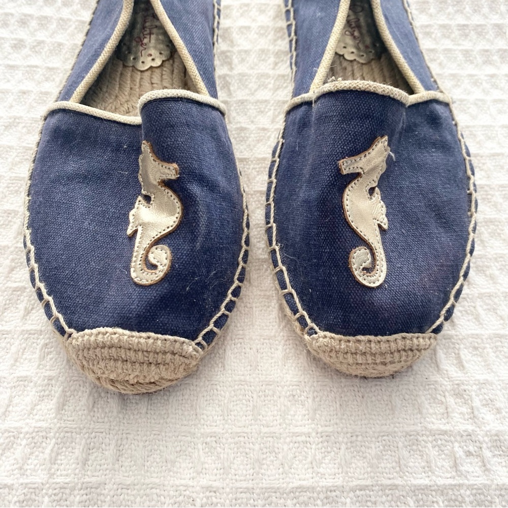 Lilly Pulitzer Lia Blue Seahorse Espadrilles size 8 - Picture 3 of 8